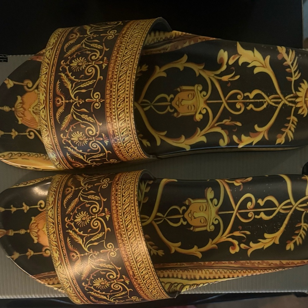 Versace Black and Gold Loafers